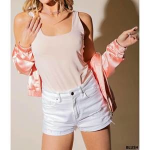 NEW KORI sweet lovin' square neck fitted bodysuit in blush